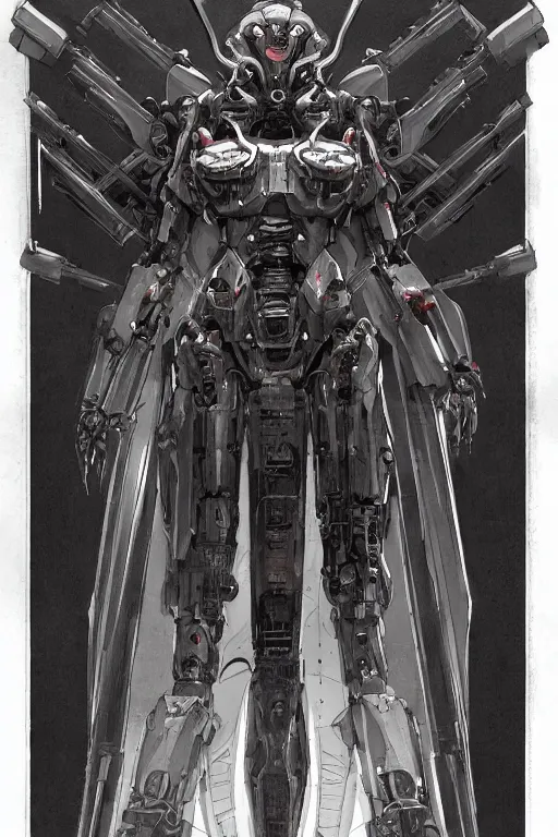 Image similar to very symmetrical!! full body illustrations of mecha, pen and ink, moderately detailed, by james gurney, by greg rutkowski, symmetrical concept art, spooky witch medusa, mechanized, bikini, artstation, deviantart, pinterest, unreal engine