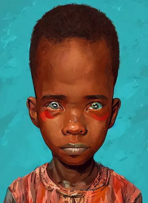 Image similar to colourful upper half portrait of an african boy in the style of jack davis - art by aya takano & hsiao - ron cheng, highly detailed, caricature, digital painting, illustration, smooth, sharp focus, intricate, symmetry, pinterest, behance, artstation