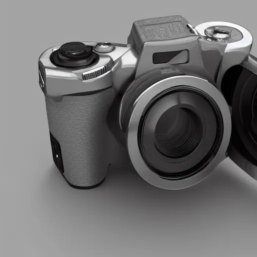 Image similar to a princess leia mirrorless camera, 3 d render