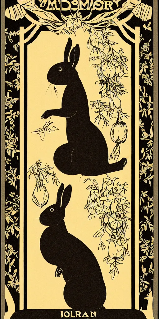 Image similar to a rabbit in the style of a 1 9 2 0 s poster