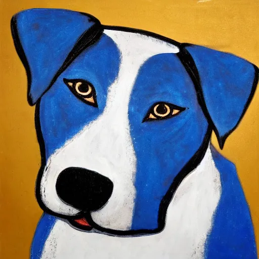 Prompt: blue dog with 3 eyes