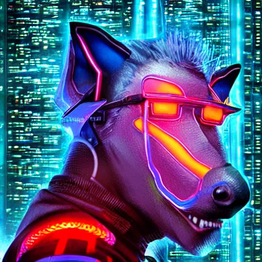 Image similar to augmented cyberpunk alf, cartoon portrait made out of rain, realistic, highly detailed, neon, rendered in octane, unreal engine, rain, beautiful, trending on artstation, emotional