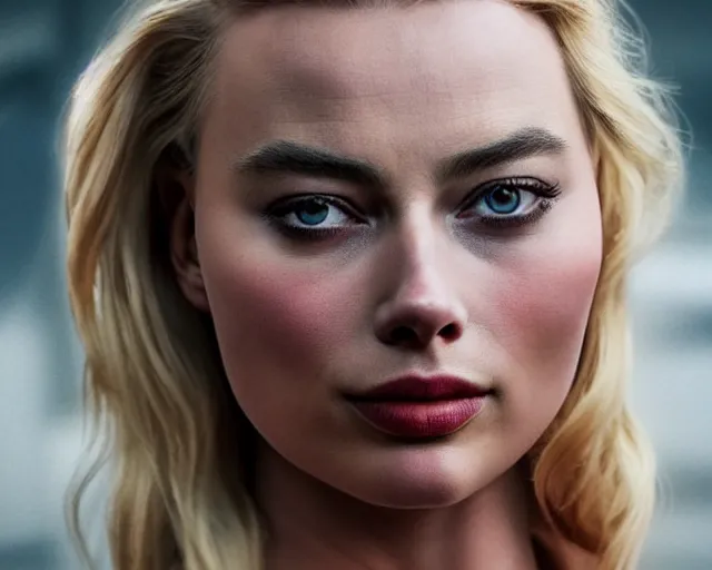 Prompt: a mix of margot robbie and scarlet johansson, hyper realistic face, beautiful eyes, cinematic, long shot, hyper detailed, 8 5 mm photograph, 8 k resolution, film still, sharp lens, wide lens