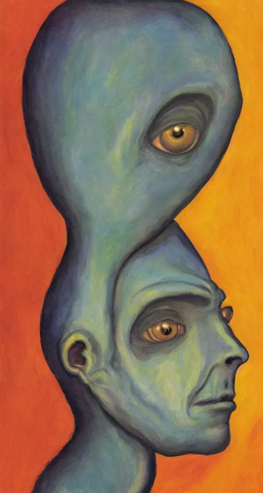 Image similar to portrait of a human like male alien