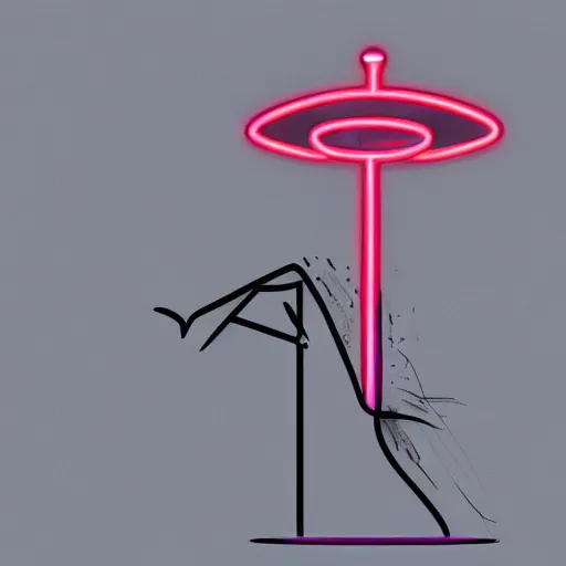 Prompt: new concept for a large neon lamp shaped as a woman, designer pencil sketch, HD resolution