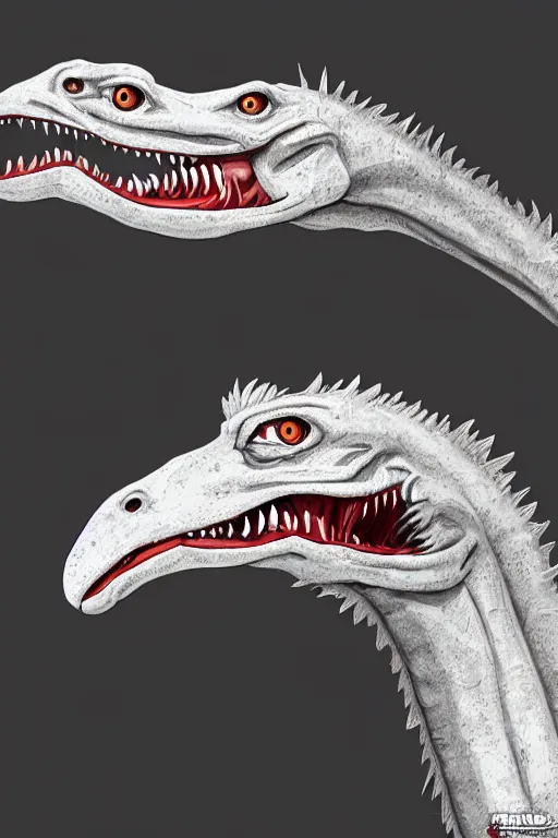 Prompt: an albino velociraptor, highly detailed, digital art, sharp focus, trending on art station, anime art style