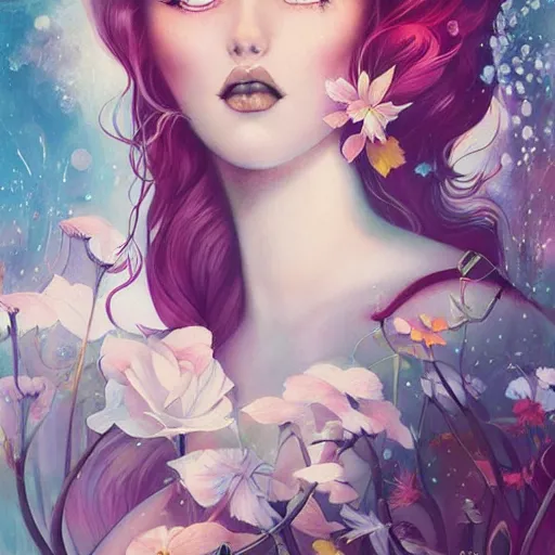 Image similar to a pinup by anna dittmann and olivia de berardinis.