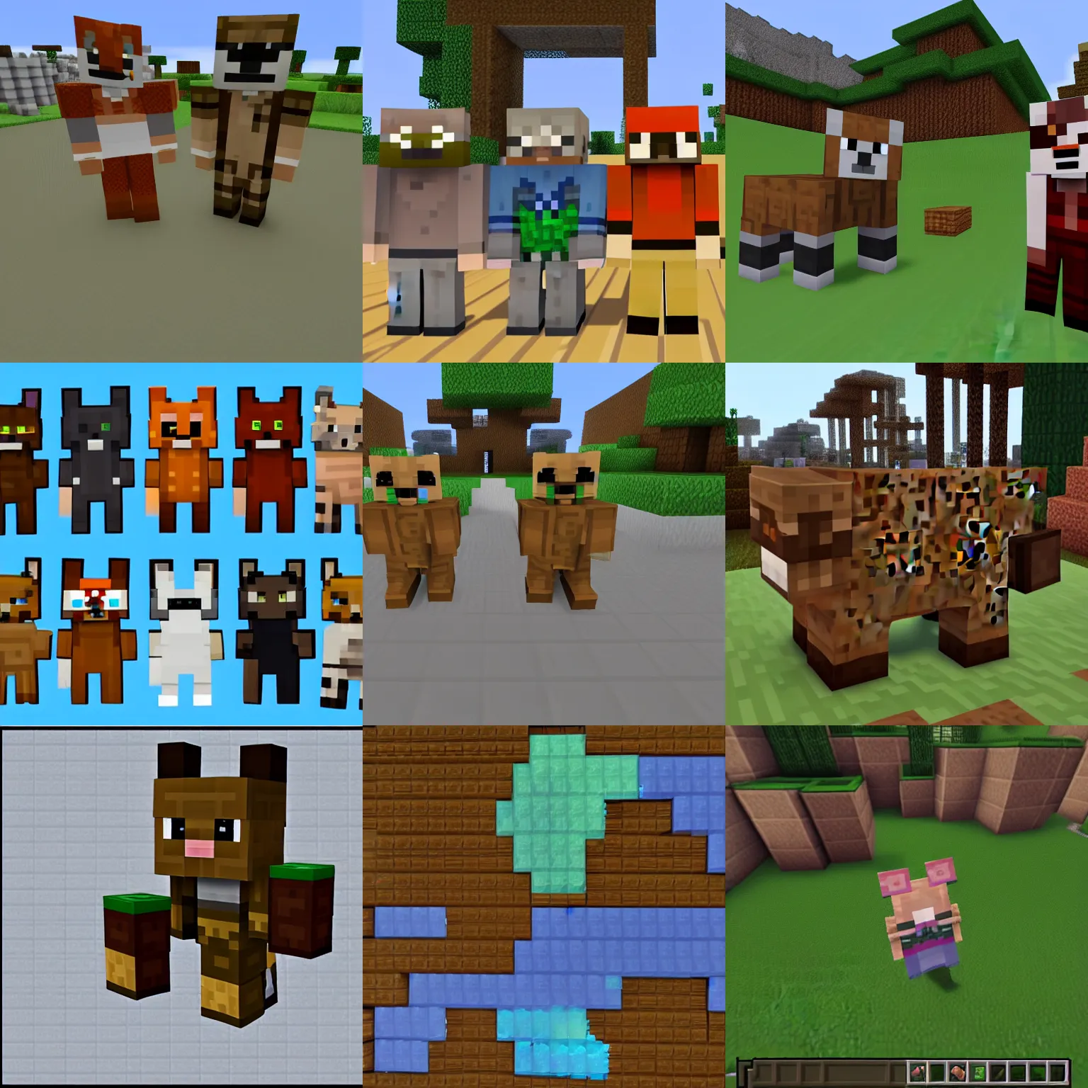 Prompt: Furry Minecraft skins