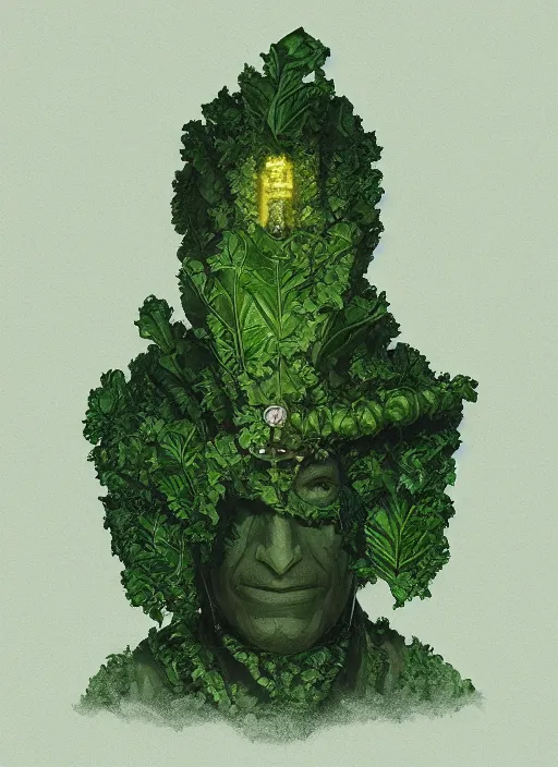 Image similar to portrait of tony kale as kale!! bioshock, au naturel, hyper detailed, digital art, trending in artstation, cinematic lighting, studio quality, smooth render, unreal engine 5 rendered, octane rendered, art style by klimt and nixeu and ian sprigger and wlop and krenz cushart