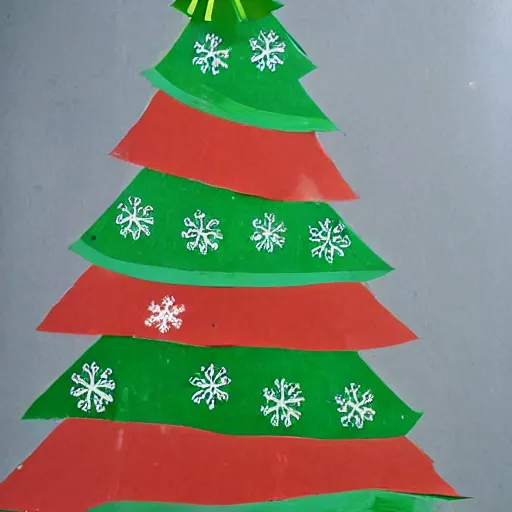 Image similar to christmas tree. paperboard style art