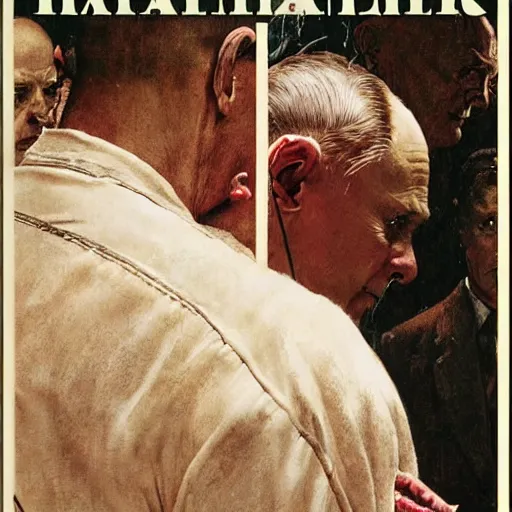 Image similar to hannibal lecter by norman rockwell