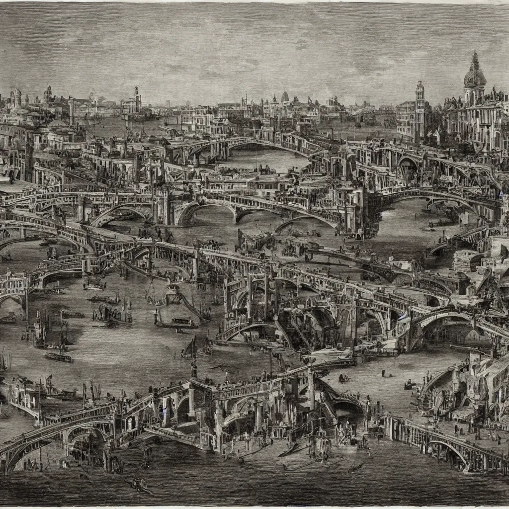 Image similar to the bridges of venice by piranesi