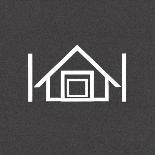 Image similar to logo of a house with a door open, minimalistic, vectorized logo style