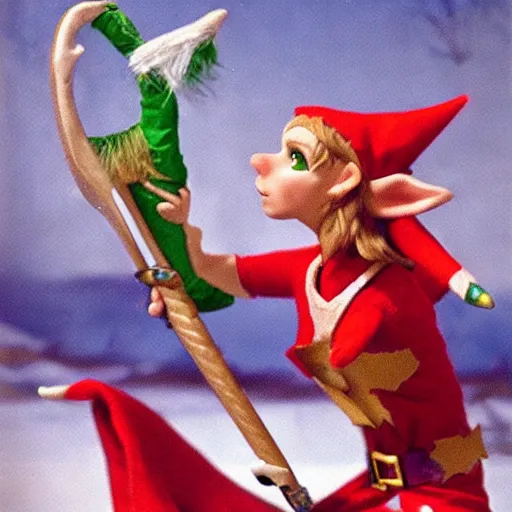 Image similar to fantasy elf performing a sword-dance in a flowing combat dress