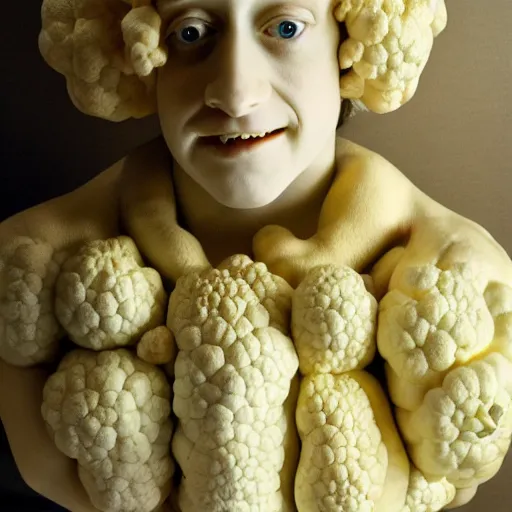 Image similar to macaulay culkin made of cauliflower