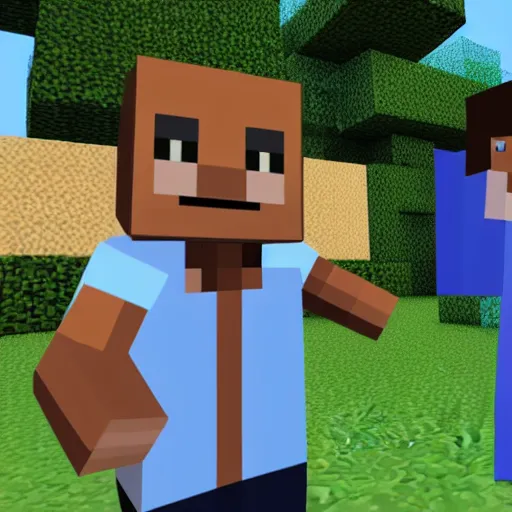Prompt: will smith as a minecraft skin, minecraft in game screenshot