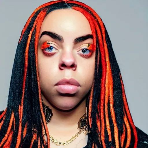 Image similar to african american billie eilish 4k