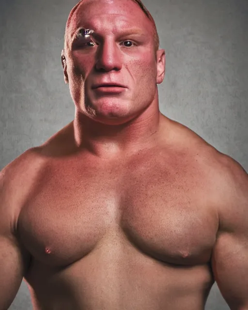 Prompt: portrait of dannt devito as brock lesnar. photographic, photography