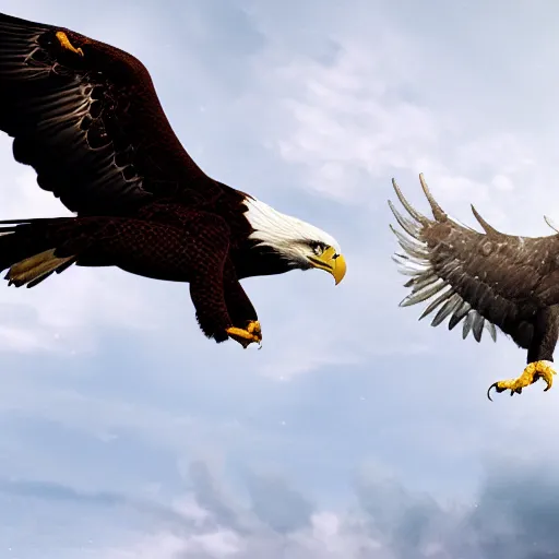 Prompt: an eagle fighting a snake , photorealistic, 4K