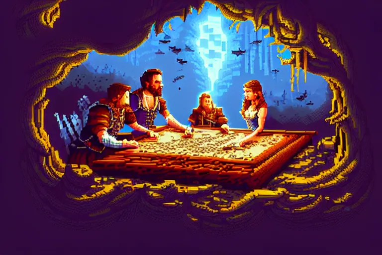 Image similar to the bard's tale, beautiful detailed pixelart by albertov, intricate details, beautiful, dithered gradients, volumetric lighting, cgsociety, artstation, smooth, sharp focus, 2 d illustration, amazing art by dan mumford, old school computer game graphics, pixel art