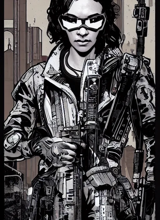 Image similar to cyberpunk blackops spy. night vision. selina igwe. portrait by ashley wood and alphonse mucha and laurie greasley and josan gonzalez and james gurney. spliner cell, apex legends, rb 6 s, hl 2, d & d, cyberpunk 2 0 7 7. realistic face. dystopian setting.