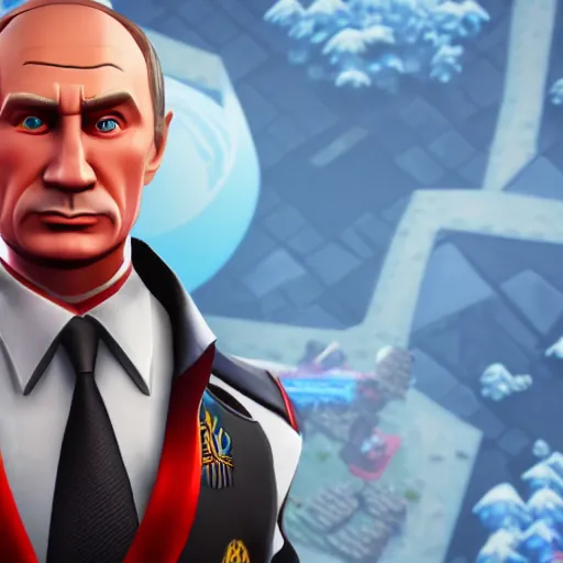 Image similar to vladimir putin as fortnite character, gameplay screenshot