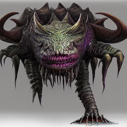 Image similar to jim henson studios creates zergling concept creature portrait. final rendering stage production