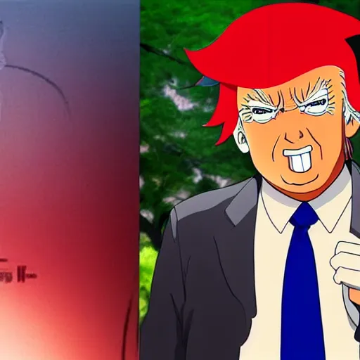 Prompt: anime donald trump