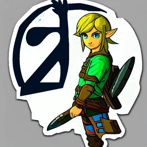 Image similar to sticker of link from breath of the wild