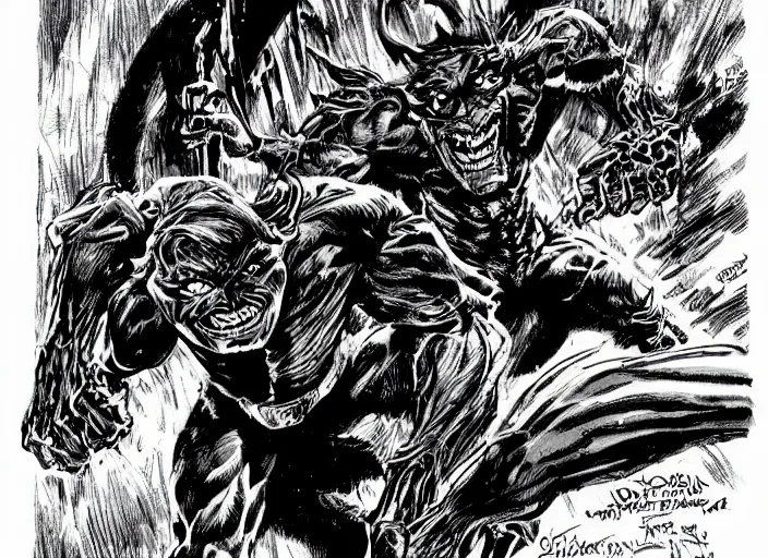 Image similar to green goblin illustration by mike ploog