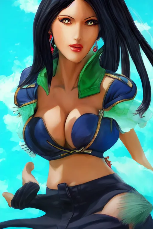 Image similar to Nico Robin in the Style of Fadingz, artstation, 4k detailed