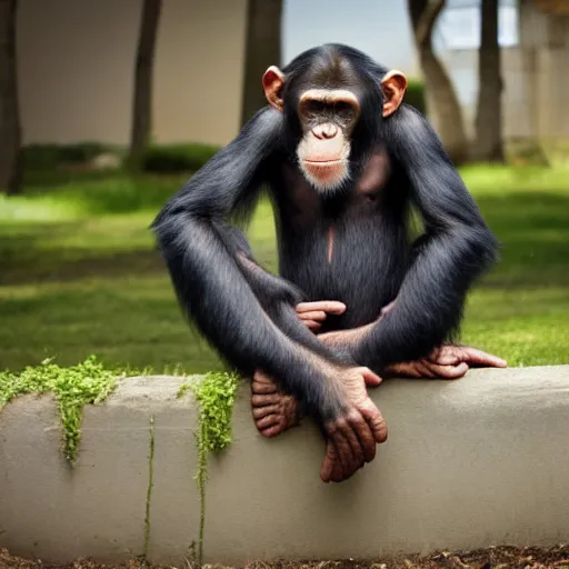 Image similar to chimpanzee wearing a suit and tie, ready for a meeting