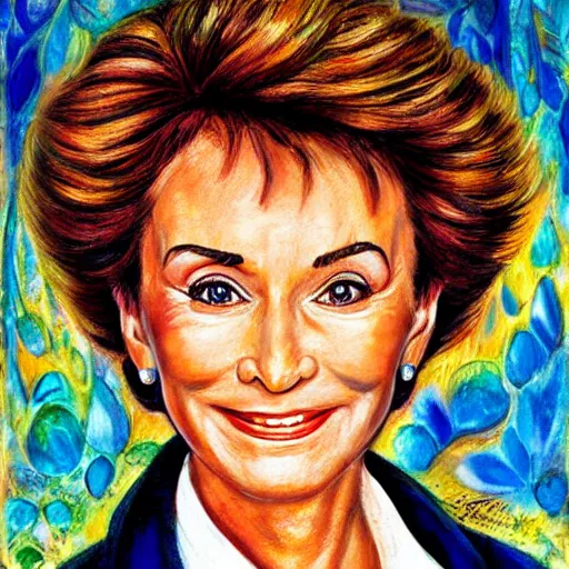 Prompt: portrait of judge judy, by josephine wall