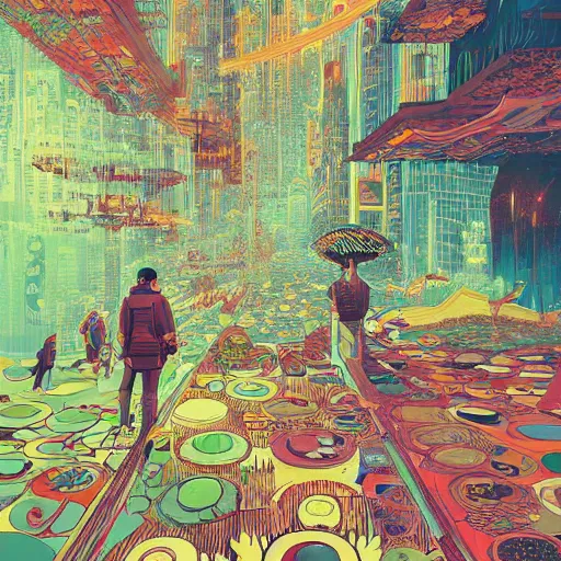 Image similar to album art of detailed storybook illustration, cyberpunk art, futuristic product design, neoplasticism, pop surrealism, by petros afshar takashi murakami victo ngai, behance contest winner, featured on pixiv, serial art