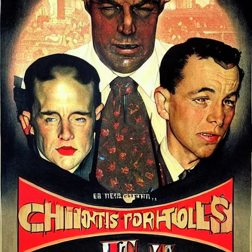 Prompt: chronicles to keep you up at night, movie poster, artwork by Norman Rockwell