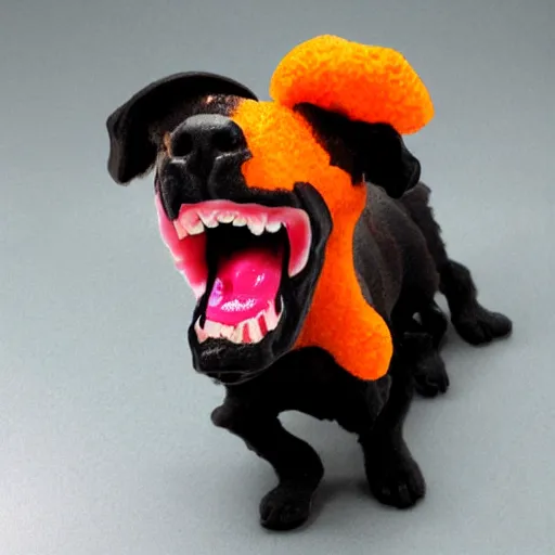 Prompt: vampire Cheeto raspberry dog realistic