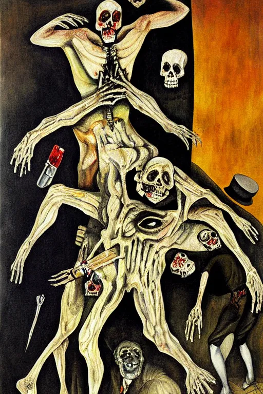 Image similar to dead man, highly detailed painting by otto dix