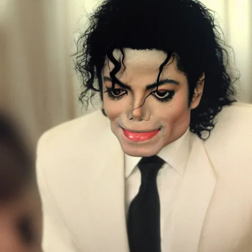 Prompt: Michael Jackson caught in 4k watching indecent movies