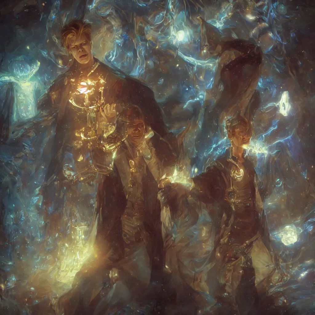 Prompt: david bowie as doctor who, radiant light, caustics, heroic, bright iridescent light, by gaston bussiere, bayard wu, greg rutkowski, maxim verehin bloom dramatic lighting