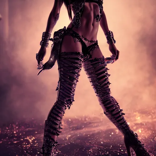 Prompt: full body pose, hyperrealistic photograph of victoria secret model anarchy girl, dim volumetric lighting, 8 k, octane beautifully detailed render, extremely hyper detailed, intricate, epic composition, cinematic lighting, masterpiece, trending on artstation, very very detailed, stunning, hdr, smooth, sharp focus, high resolution, award, winning photo, dslr, 5 0 mm