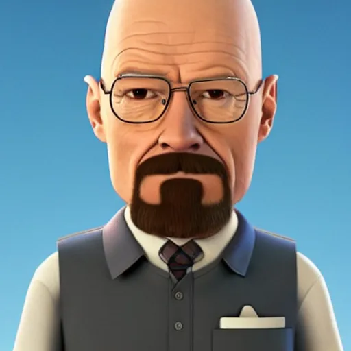 Image similar to walter white as a pixar character