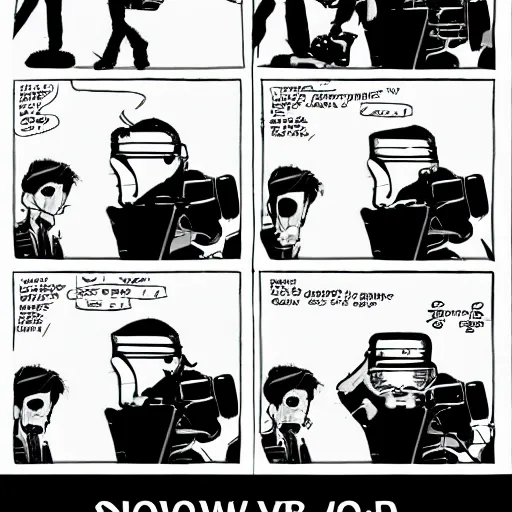 Prompt: snowcrash vr helmet comics style