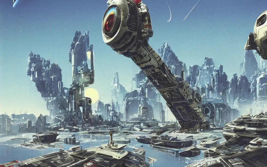 Image similar to a techno - spiritual utopian alien, perfect future, award winning digital art by chris foss