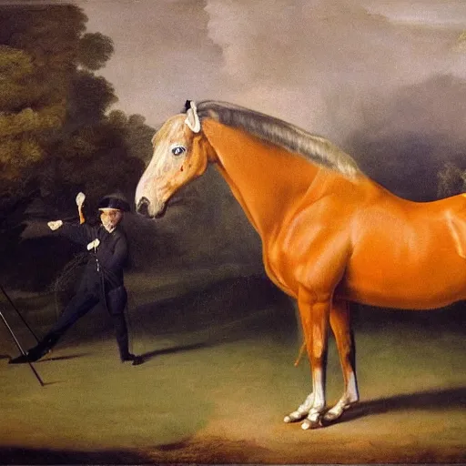 Image similar to maia sandu hyperrealistic, style of george stubbs