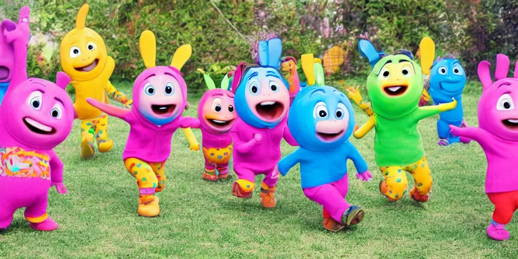 Prompt: a backyardigans dancing in rave party