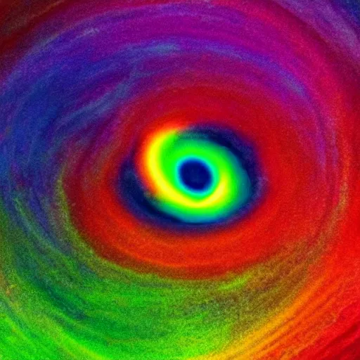 Prompt: rainbow cosmic black hole