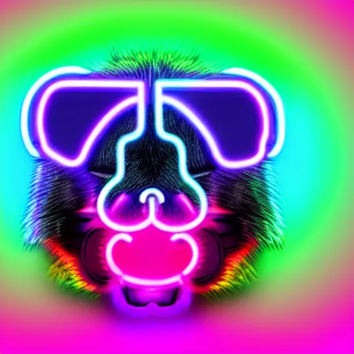 Image similar to cyberpunk hamster made of glowing rainbow neon lights, 8 k, hd