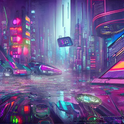 Image similar to jurgen schmidhuber cyberpunk art by vincent lefevre, behance contest winner, altermodern, cityscape, synthwave, matte painting