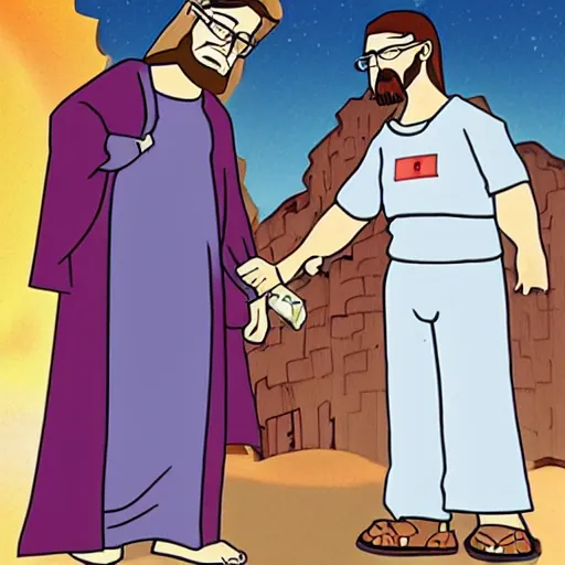 Prompt: Hank Hill saving Jesus