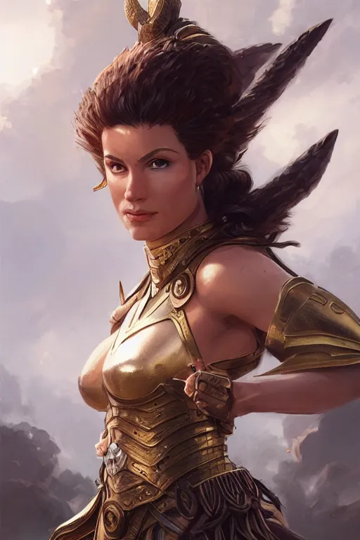 Image similar to amazon valkyrie athena, d & d, fantasy, portrait, highly detailed, headshot, digital painting, trending on artstation, concept art, sharp focus, illustration, art by artgerm and greg rutkowski and magali villeneuve